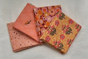4 Fat Quarters, Pink - Var. Designers FQ 18 x 22 Cotton Quilting Fabric Ver 7 - Picture 1 of 4