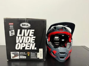 BELL Super DH MIPS Mountain Bike Helmet-Matte Blue/Crimson L-58-62CM NEW - Picture 1 of 6