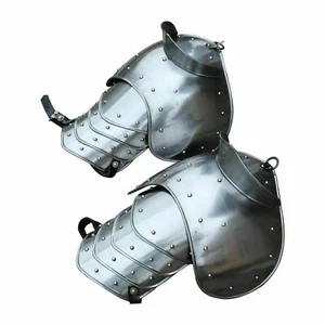 Medieval Armor Pauldrons Pair of Shoulders Steel Armor LARP Warrior Shoulders - Picture 1 of 3
