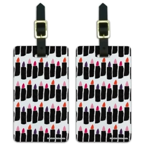 Painterly Lipstick Luggage ID Tags Suitcase Carry-On Cards - Set of 2 - Picture 1 of 4