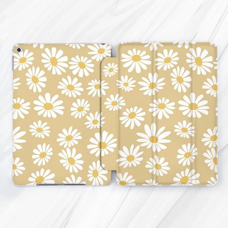 Light Brown Daisies Flowers Case For iPad 10.2 Air 3 4 5 Pro 9.7 11 12.9 Mini - Image 1 of 4