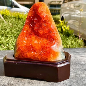3.39LB Superb Yellow Citrine Crystal Cave Decor Stone Cathedral Geode Specimen - Picture 1 of 16