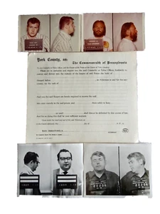 mUG SHOT PHOTO 3 PD 1 FBI YORK CO PENNSYLVANIA PRISONER BLANK FORM VTG neocurio - Picture 1 of 10