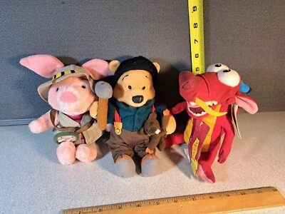 Disney Store Plush Mushu & Walt Disney World Plush Piglet & Pooh #2910L272 - Image 1 of 4