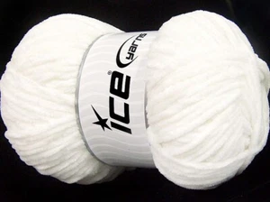 4-Skein Lot Chenille Baby Light Yarn 4x100g White - Picture 1 of 4