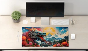 Bunte Dragon Gaming Mauspad Schreibtischmatte - große Schreibtischunterlage - Geschenk für Gamer - Bild 1 von 9