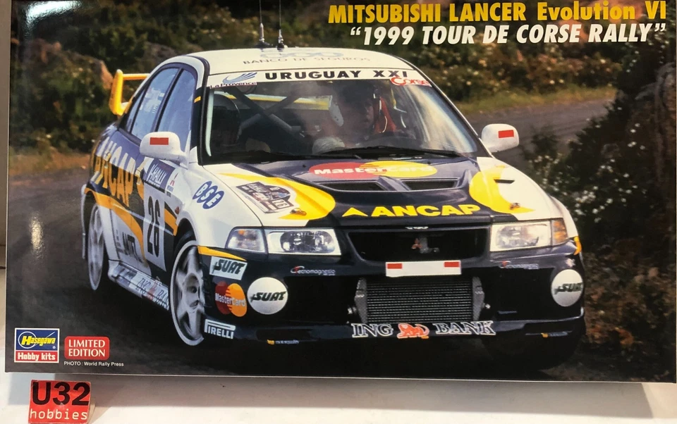 HASEGAWA 20608 KIT 1/24 MITSUBISHI LANCER EVO III TOUR DE CORSE 1999 - Imagen 1 de 1