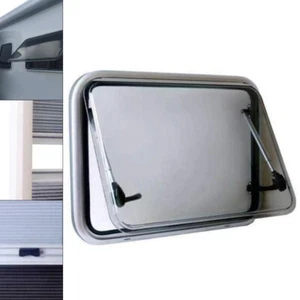 RV Caravan Top-Hung Window Side Window W/ Screen +Blind 70° Vent Hatch 530*530mm - Picture 1 of 12