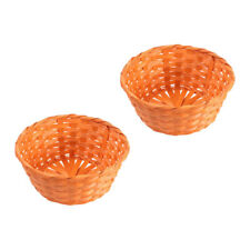  2 Pcs Easter Egg Basket Bamboo Decor for Table Round Baskets Small