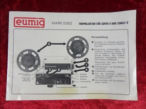 "Eumig Mark S 802" Super 8 Tonfilmprojektor, Original Bedienungsanleitung - Bild 1 von 4