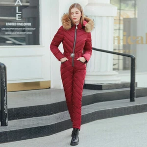 Winter Outdoor Sport Romper Womens Warm Ski Suit Waterproof Jumpsuit Snow Suit - Picture 1 of 15