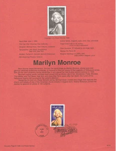 #9518 32c Marilyn Monroe Stamp #2967 USPS Souvenir Page - Picture 1 of 1