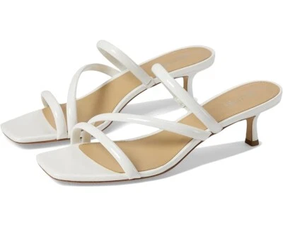 Sandalias Michael Kors Celia para mujer 8 blancas sin cordones punta cuadrada tacón de gatito P464 Foto 1 de 4