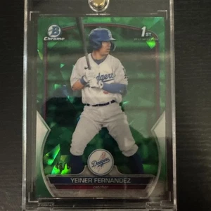 2023 Bowman Chrome Sapphire YEINER FERNANDEZ 1st Rookie Green Refractor #/60 RC - Bild 1 von 4