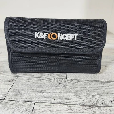 K&F Concept Camera Lens Filter Case Pouch Holder 6 Slot Storage Organizer Black - Imagem 1 de 4