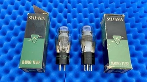 TWO Sylvania Type 45 Vacuum Tubes In BOX / Micromhos & mA ULTRA STRONG 💪 / Foil - Picture 1 of 19