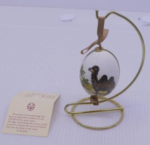 VINTAGE HAND PAINTED DUCK EGG WITH STAND, CAMEL & DESERT SCENE, EASTER? - Picture 1 of 4