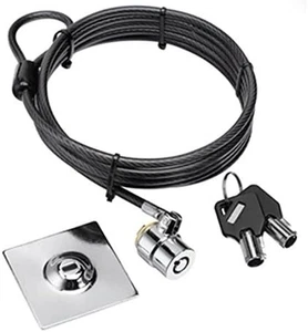 XNBTLOCK20K Cavo Di Sicurezza in Acciaio Con Chiave E Piastra Adesiva 3M per Tab - Foto 1 di 12