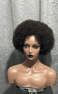 Fluffy Afro Kinky Curly Wig 100% Brazilian Human Hair Full Machine Made - Picture 1 of 3