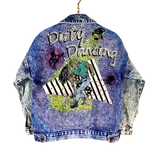 Vintage Teddy Bare Dirty Dancing Denim Jeansjacke Damen Large Blau Made USA - Bild 1 von 5