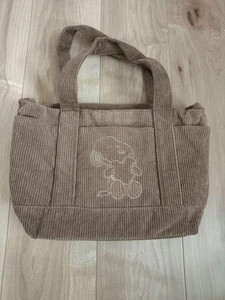 Snoopy Peanuts Embroidery Corduroy Tote Bag - Picture 1 of 3