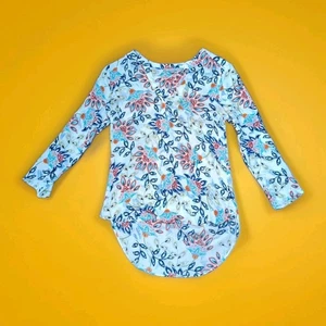 Camisa Daniel Rainn Top Manga 3/4 Talla S Estampado Floral Alto Rayón Koda Cuello Dividido - Imagen 1 de 12