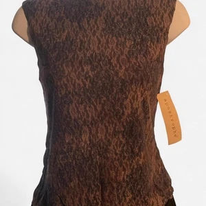 Vintage Y2K Deadstock Apostrophe Brown Lace Top - Size S - Bild 1 von 6