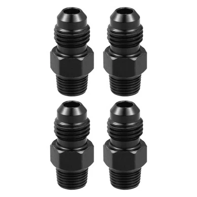 UXCELL 4pcs AN4 Mâle à 1/8" NPT Mâle Voiture Flare Réducteur Tuyau Raccord Noir