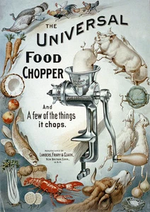 AD34 Vintage Universal Lebensmittelhäcksler Werbeposter A4 Nachdruck - Bild 1 von 1