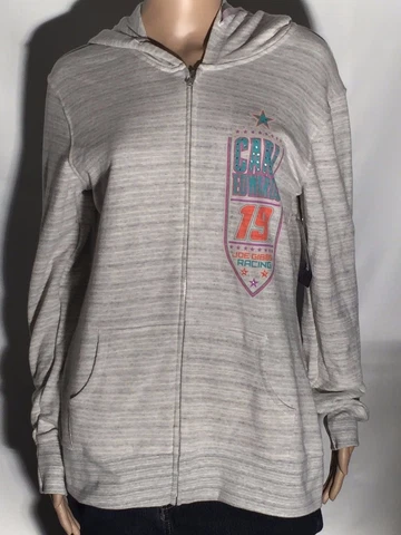 NWT New Carl Edwards #19 Joe Gibbs Racing NASCAR Womens Size Large Hoodie Jacket Cover