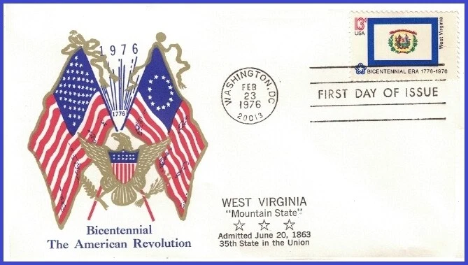 USA3 #1667 U/A BOERGER FDC   West Virginia State Flag - Image 1 of 1