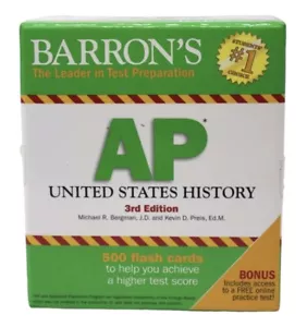 Barron's AP United States History 500 Flash Cards, 3rd Edition Test Prep EUC #1 - Picture 1 of 3