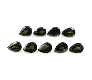 Natural Green Tourmaline 9 Pcs 6.80 Ct 7x5 mm Tourmaline Pear Shape Stone - Picture 1 of 6
