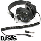 *NEW* Soundlab Black Professional DJ Studio Stereo Headphones Coiled Cable Hi-Fi
