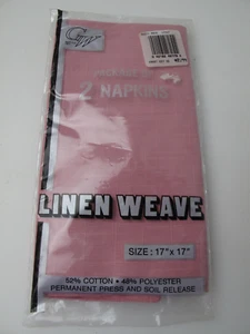 Par de servilletas vintage rosa tela tejida lino GW 17'x17' - Imagen 1 de 4