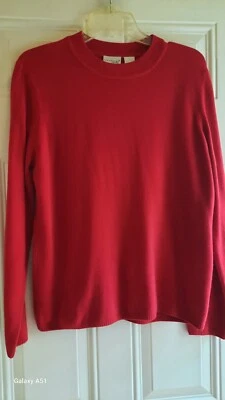KIM ROGERS SIGNATURE Sweater - L - Ribbed Crew Neck, Long Sleeves, Rib Knit Trim - Image 1 of 4