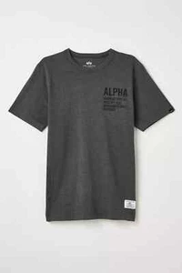 Alpha Industries Graphic Tee Charcoal XL - Picture 1 of 10