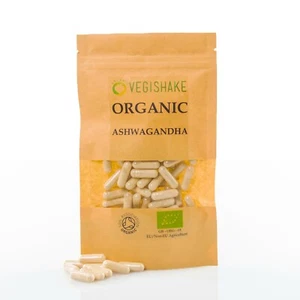 Organic Ashwagandha Capsules Ayurvedic Herb Adaptogens Vegan Halal Kosher - Picture 1 of 12