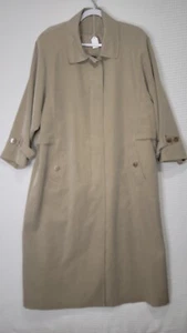 SAKS FIFTH AVENUE HARVE BENARD Women Sz 16 (48x48R) Lined Trench Coat Vintage - Picture 1 of 22