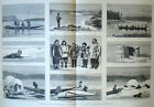 1879 Canada Royaume-Uni Graphic Magazine Baie d'Hudson Arctique Kayak Chasse Arctique Double Page