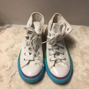 Converse All Star Chuck Taylor Junior Sneakers Size 2 High Top Rainbow Color - Picture 1 of 11