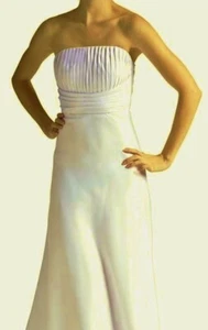 COLORS DRESS Ivory Long PLeated A Line Strapless Wedding Gown NWT Womens XS - Picture 1 of 12