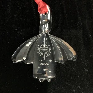 Adorno de cristal vintage Orrefors ángel de celebración 2000 Navidad - Imagen 1 de 13