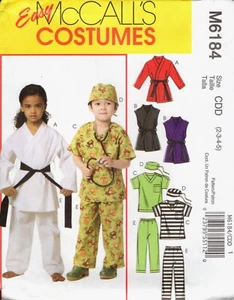 Disfraces de Karate y Exfoliantes Infantiles, Patrón de Costura McCalls M6184 Tallas 2 3 4 5 - Imagen 1 de 2