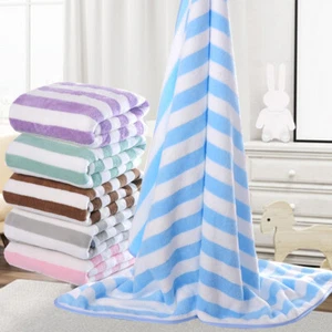 Soft Stripe Soft Pool Towels Beach Towel Luxury Large Bath Sheet Quick Dry Spa; - Picture 1 of 19