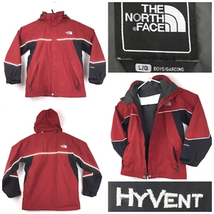 The North Face Boys/Youth Large (36 in Chest) Red Nylon HYVENT Hooded Parka - Picture 1 of 19
