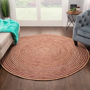 Braided Jute Modern Round Naturally Antistatic Reversible Small & Large Area Rug - Picture 1 of 52
