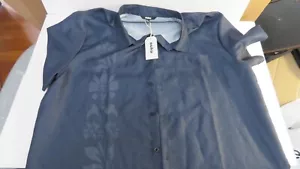 Neu mit Etikett Ouku kurzärmliges blaues grafisches Hawaiihemd für Herren Größe XL - Bild 1 von 4