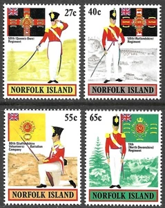 Norfolk Island Scott 302-305 British Army Uniforms VF MNH 1982 - Bild 1 von 5