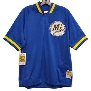 SEATTLE MARINERS Jersey Adult Large Blue KEN GRIFFEY JR #24 Retro MITCHELL NESS - Picture 1 of 11